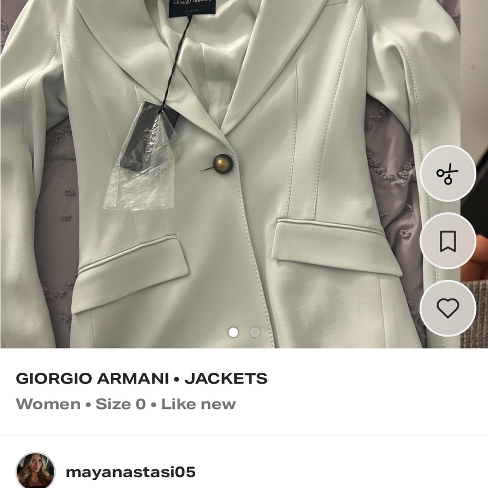 Giorgio Armani Women's Pale Gray Single-Button Tailored Blazer